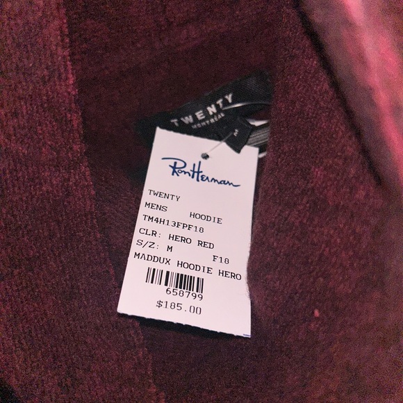 Twenty Montreal Maddux Medium Heathered Drawstring Hoodie in Hero Red - Picture 3 of 6